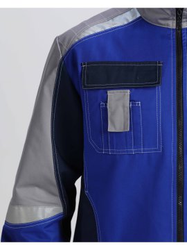 Костюм Вектрон-1 (тк.Смесовая,240) брюки, васильковый/т.синий/св.серый
