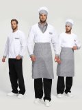 Костюм повара Шефирон (тк.Смесовая,120), белый/черный/принт-клетка