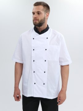 Костюм повара Виктор (тк.Смесовая,120), черный/белый
