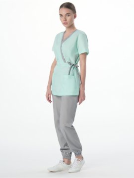 Костюм женский MedLine Арина (тк.Смесовая, 120), серый/мятный