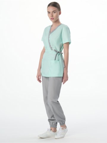 Костюм женский MedLine Арина (тк.Смесовая, 120), серый/мятный