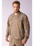 Костюм Кос_021 (тк.Саржа,250) брюки, бежевый/коричневый