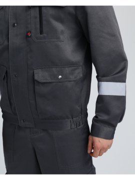 Костюм Нейч-2 СОП с капюшоном (тк.Смесовая,210) п/к, т.серый/св.серый