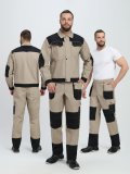Костюм Вестгард-1 (тк.Канвас,260) брюки, бежевый/черный