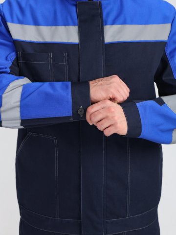 Костюм Бриготек-1 СОП (тк.Смесовая,260) брюки, т.синий/васильковый