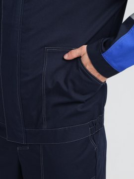 Костюм Бриготек-1 СОП (тк.Смесовая,260) брюки, т.синий/васильковый
