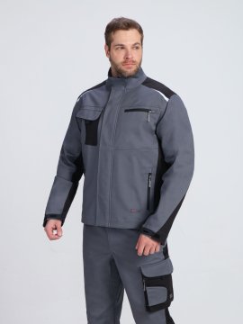 Костюм ProfLineLeader-1 (тк.Хлопок/Спандекс,260) брюки, серый/черный