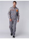 Костюм Драга-1 (тк.Смесовая,240) брюки, серый/св.серый/оранжевый
