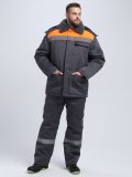 Костюм зимний на пуговицах Квайл-1 СОП (тк.Смесовая,210) брюки, т.серый/оранжевый