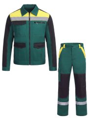 Костюм ProfLineBase-1 (тк.Твил,210) брюки, зеленый/черный/желтый