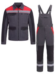 Костюм ProfLineBase-2 (тк.Твил,210) п/к, т.серый/черный/красный
