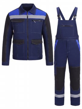 Костюм ProfLineBase-2 (тк.Твил,210) п/к, т.синий/черный/васильковый